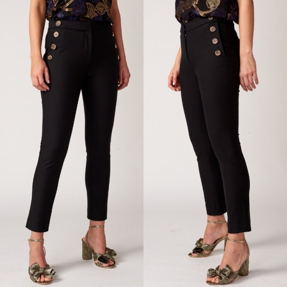 Derek Lam 10 Crosby Black Kelis Cropped Straight Leg‎ Sailor Pants Size 0